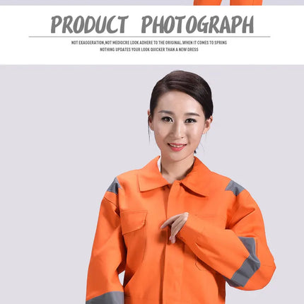 Cotton Work Uniforms Long Sleeve Safety Reflective Electrician Sailor Overall Workshop Auto Repair Fire-resistant Welding Suits-KarWorkwear