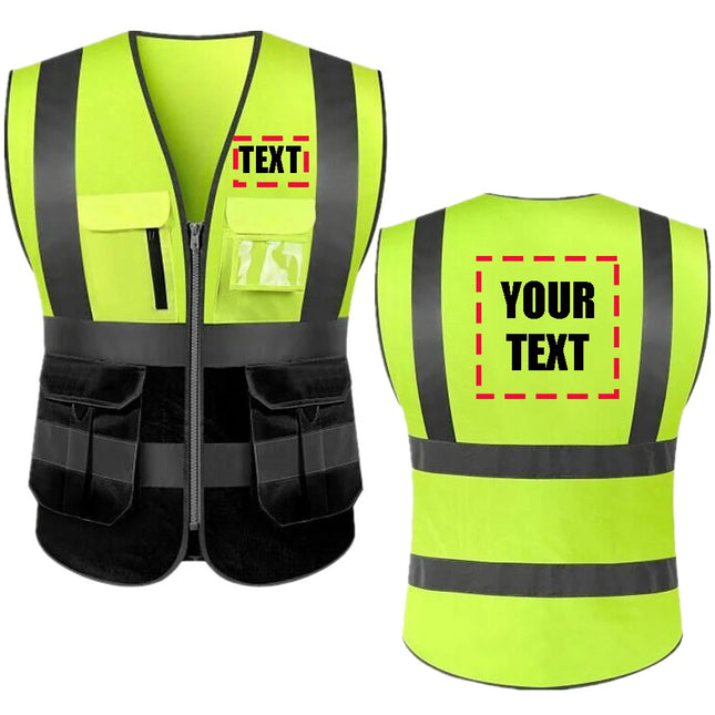 Customized Your Text Logo Reflective motocycle Safety Vest Hi Visibility Construction Work Uniform Security ANSI Class 2-KarWorkwear