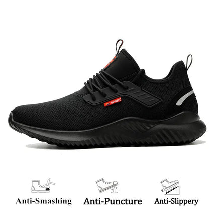 SUADEX Safety Anti-Smashing Shoes Steel Toe Work Shoes Puncture Proof Men Indestructible Safety Boots Breathable Work Sneakers-KarWorkwear