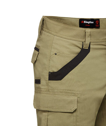KingGee Mens Tradies Stretch Cargo Shorts Tough Work Safety Utility Comfy K69870-KarWorkwear