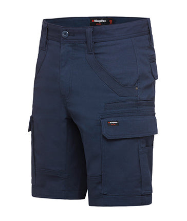 KingGee Mens Tradies Stretch Cargo Shorts Tough Work Safety Utility Comfy K69870-KarWorkwear