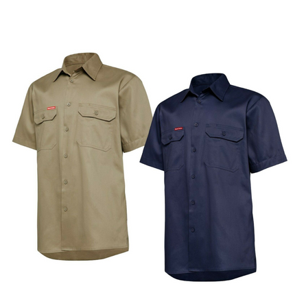 Mens Hard Yakka Core Light Weight Cool Drill Work Shirt Summer Tradie Y04625-KarWorkwear