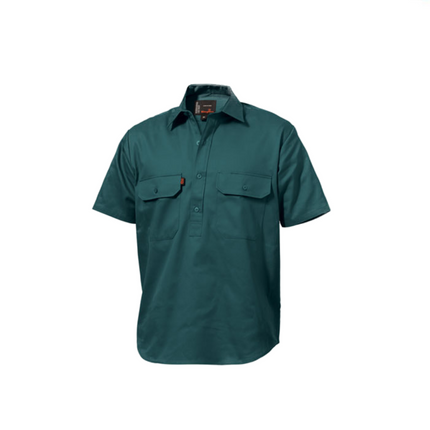 KingGee Mens Closed Front Cotton Drill Comfortable Work Short Sleeve K04060-KarWorkwear