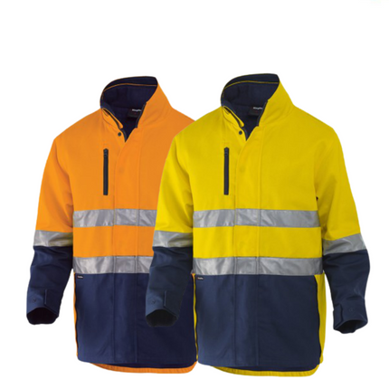 KingGee Mens Reflective 3 in 1 Cotton Jacket Work Lined Safe Quilted Vest K55400-KarWorkwear