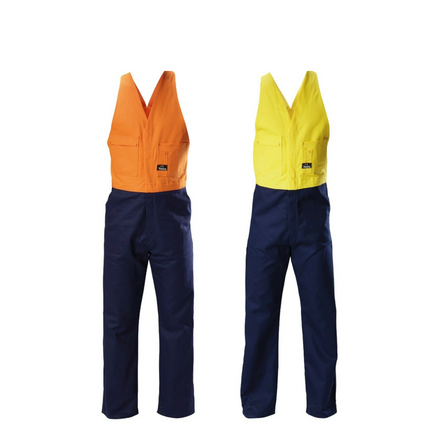 Mens Hard Yakka Hi-Vis Drill Action Back 2 Toned Overall Phone Pocket Y01526-KarWorkwear
