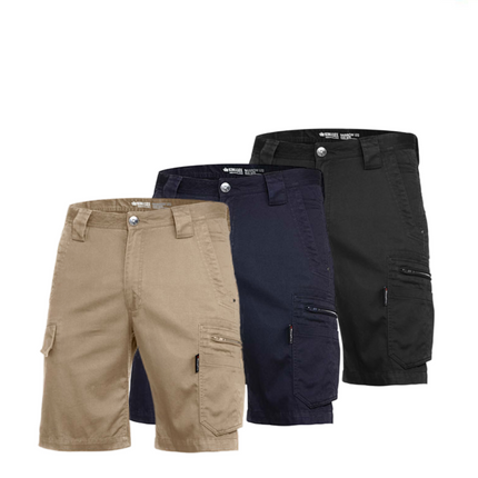 KingGee Mens Tradie Summer Cargo Shorts Narrow Fit Comfy Cotton Workwear K17340-KarWorkwear