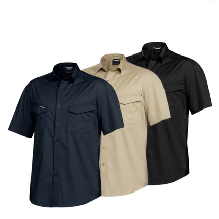 KingGee Mens Tradies Shirt S/S Lightweight Breathable Slim Fit Work K14355-KarWorkwear