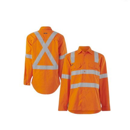 KingGee Mens Wookcool Vented X Back Shirt Lightweight Pockets Long Sleeve K54917-KarWorkwear