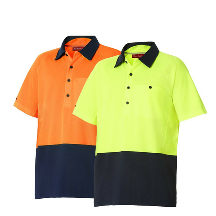 Mens Hard Yakka Koolgear Hi-Vis 2 Toned Short Sleeve Work Polo Shirt Y11396-KarWorkwear