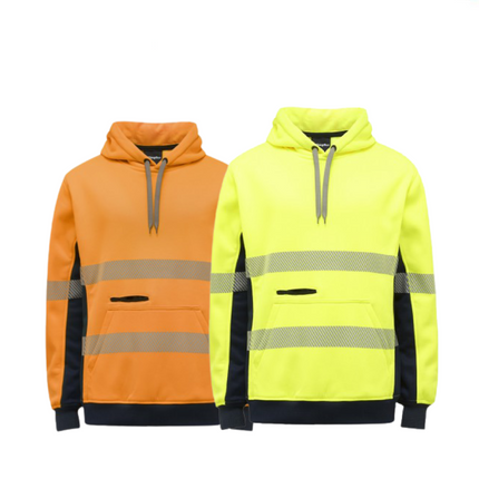 KingGee Mens Hi Vis Reflective Pull Over Hoodie Winter Fleece Work Safety K55054-KarWorkwear