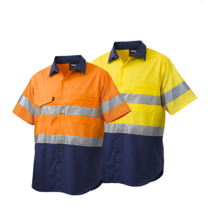KingGee Mens Workcool 2 Hi-Vis Summer Shirt Short Sleeve Work Lightweight K54885-KarWorkwear