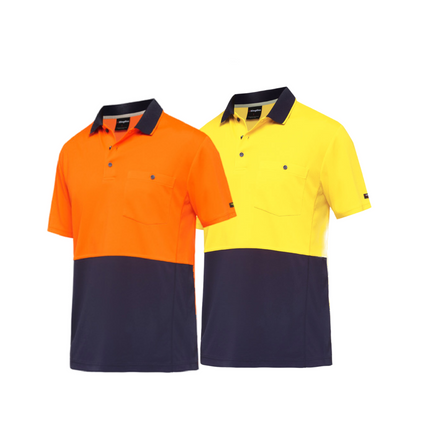 KingGee Mens Workcool Hyperfreeze Spliced Polo Shirt Short Sleeve Work K54205-KarWorkwear