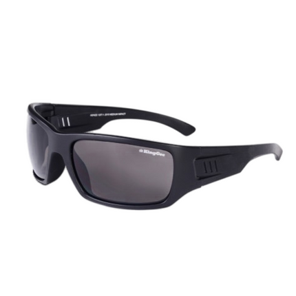 KingGee Unisex Carve Smoke Work Safety Glasses Mat Black Smoke Lens K99065-KarWorkwear