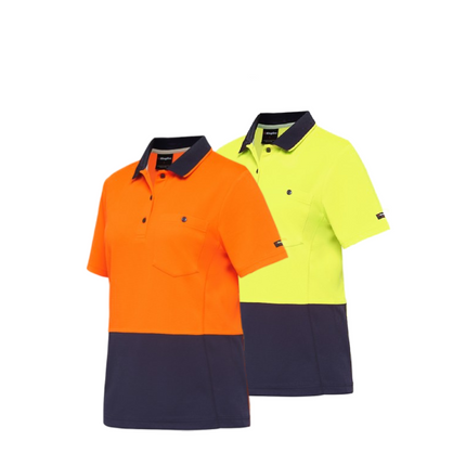KingGee Womens WorkCool Spliced Polo S/S Shirt Hyperfreeze Work Comfy K44735-KarWorkwear