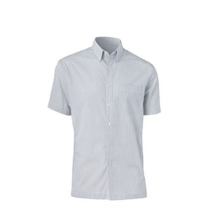 NNT Mens Cotton Shirt Fine Stripe Short Sleeve Cutaway Collar Business CATD78-KarWorkwear