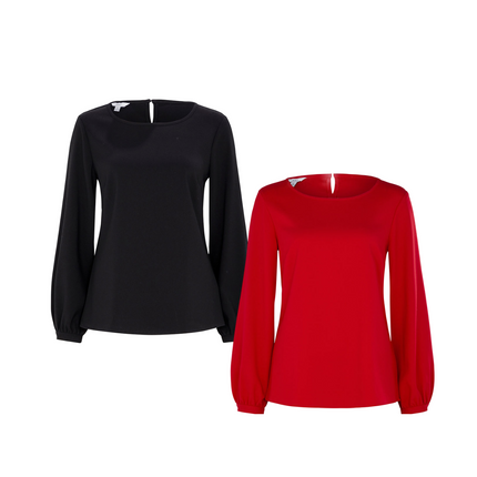 NNT Womens Formal Long Sleeve Blouse Heavy Stretch Georgette Business CATUCM-KarWorkwear