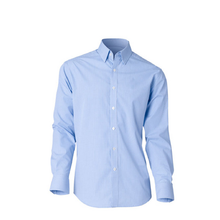NNT Mens Gingham Long Sleeve Shirt Trim Cotton Blend Classic Fit Business CATDJN-KarWorkwear