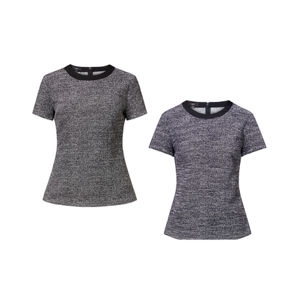 NNT Womens Formal Textured Tweed Shell Top Classic Fit Crew Neckline CATUDG-KarWorkwear