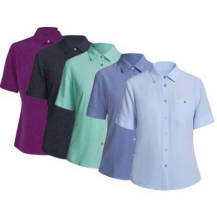 NNT Mens Silvi Spot Print S/S Shirt Classic Fit Collared Business Wear CATU7H-KarWorkwear