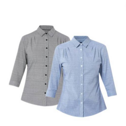 NNT Mens Stretch Cotton Blend 3/4 Sleeve Top Collared Button Shirt CAT9XV-KarWorkwear