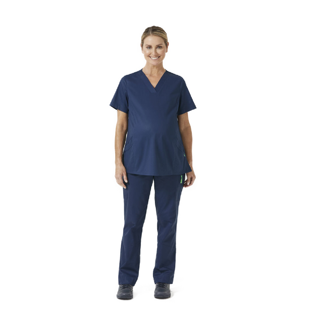 NNT Womens Maternity V Neck Scrub Top Curved Hemline Nurse Work Uniform CATUG3-KarWorkwear