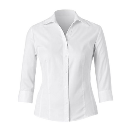 NNT Mens Textured Twill 3/4 Darted White Collared Business Shirt CAT4JG-KarWorkwear