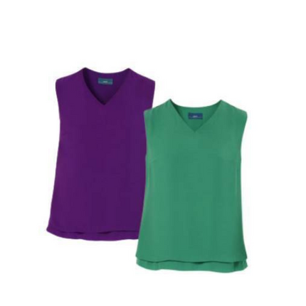 NNT Womens Discontinues Double Georgette V Neck Layrd BLS Short Sleeve CAT9XN-KarWorkwear
