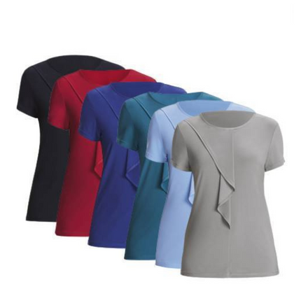 NNT Womens Soft Jersey S/S Round Neck T- Top Blouse Relaxed Fit CATU64-KarWorkwear