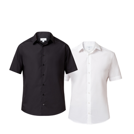 NNT Mens Business Shirt Poplin Short Sleeve Cotton Blend Formal Shirt CATJ8X-KarWorkwear