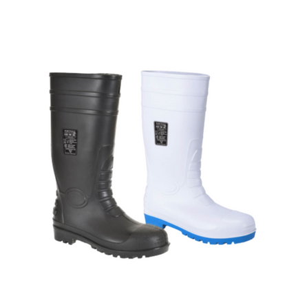 Portwest Mens Total Safety Rubber Boots Gum Wellington S5 Steel Cap Work FW95-KarWorkwear