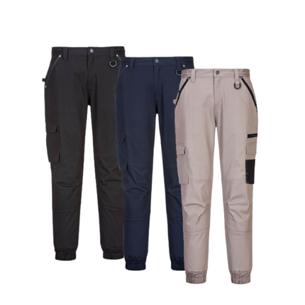 Portwest Cuffed Slim Fit Stretch Work Pants Comfortable Tapered Pant MP703-KarWorkwear