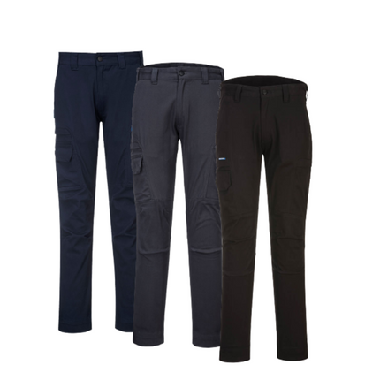 Portwest KX3 Cargo Pants Multiple Pocket Cotton Stretch Slim Pant T801-KarWorkwear