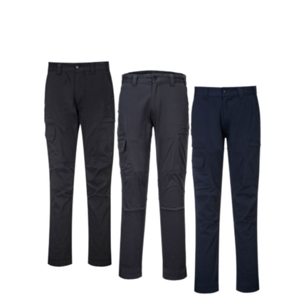 Portwest Mens KX3 Cargo Pants Trouser Slim Fitting Work Cotton Stretch T801-KarWorkwear