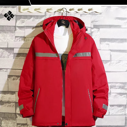 Reflective Jacket Waterproof and Warm with Dechable Fleece Linner 3 in 1 Hi Vis Windproof Workwear Jacket Men for Winter L-7XL
