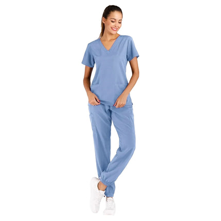 Anti-Wrinkle Soft Premium Fabric Polyester Rayon Spandex Washable Nursing Scrub Set for Womens Nursing Scrub Uniforms-KarWorkwear