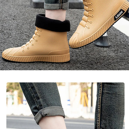 Versatile Casual Short-barreled Waterproof Shoes Men Women Lined With Fleece Warmth Anti-slip Wear-resistant Outdoors Rain Boots