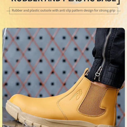 Waterproof Safety Wrok Boots For Men Steel Toe Cap Lightweight Indestructible Industry Chelsea Boots Puncture-Proof Footwear-KarWorkwear