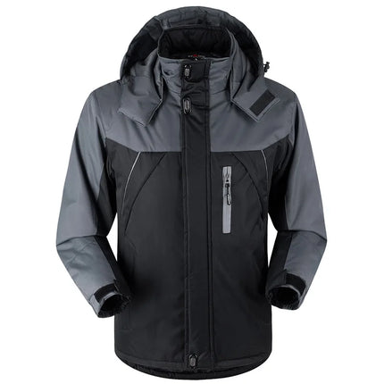 Winter Men's Cotton Padded Jacket Outdoor Work Parka Coat Casual Thick Warm Outdoor Hiking Camping Ski Coats Windproof Jacket