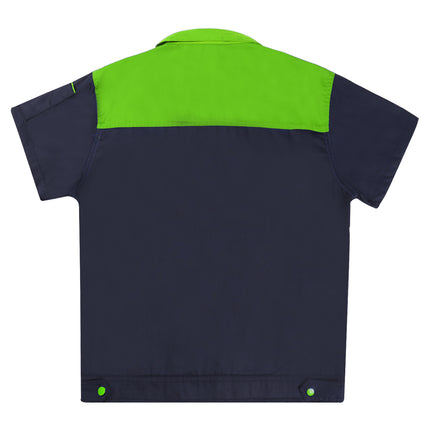 Men Women Short Sleeve Work Coat Workshop Shirts Motor Mechanic Uniform with Two-pocket T-shirts Man Workshop Overalls Top-KarWorkwear