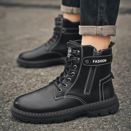 High-top boots, British style, casual and versatile, men's shoes for workwear