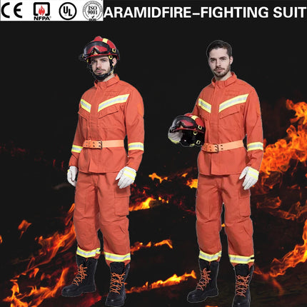 Europe Standard Firefighting Suit Workwear Clothing For Fireman Heat Retardant Fire Resistant Protective Uniform For Firefighter-KarWorkwear