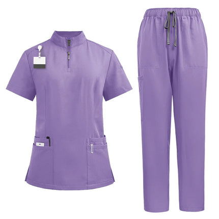 Unisex Medical Uniforms for V-neck Nurse Scurbs set Women Hospital Doctor Workwear Oral Dental Surgery Work Uniform short sleeve-KarWorkwear