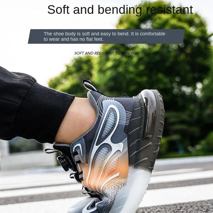 New Men's Safety Shoes with Rotating Buttons,working Sports Shoes, Protective Boots, Parker Steel Shoes,casual Ring Shoes-KarWorkwear
