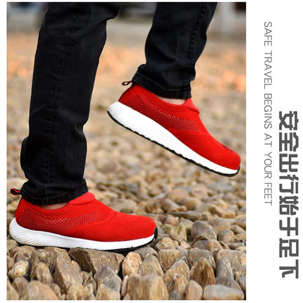 New 2022 Summer Breathable Men Casual Shoes Steel Toe Cap Indestructible Safety Working Shoes Outdoor Men Footwear-KarWorkwear