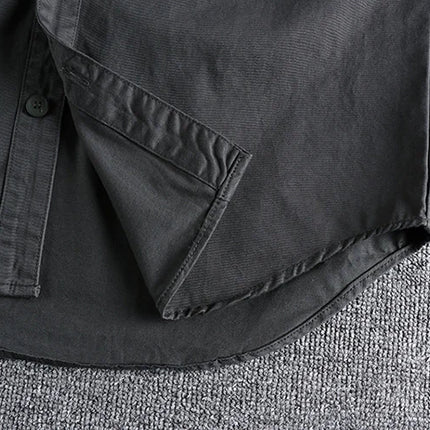Heavy Industry Washed Male Workwear Military Shirt Jacket Fashion Men's Long Sleeve Shirt Handsome Trendy Versatile Loose Tops