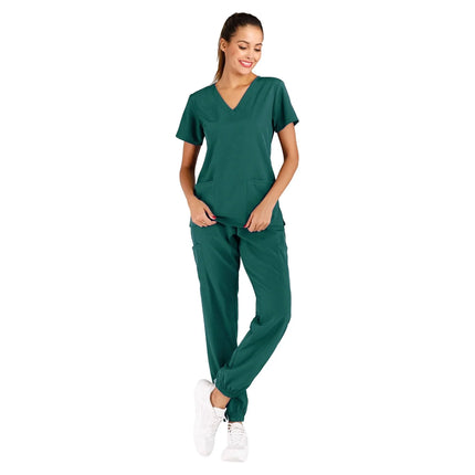 Anti-Wrinkle Soft Premium Fabric Polyester Rayon Spandex Washable Nursing Scrub Set for Womens Nursing Scrub Uniforms-KarWorkwear