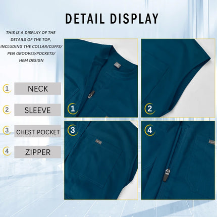 Wholesale Medical Nurse Uniforms Beauty Overalls Scrub Uniform Women Short Sleeve Jumpsuit Medical Hospital Clothing with Pocket
