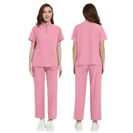 Hospital Doctor Nursing Uniform Women Wholesale Casual Short Sleeved V-neck Jogger Suits Nurse Pharmacy Working Medical Uniforms-KarWorkwear