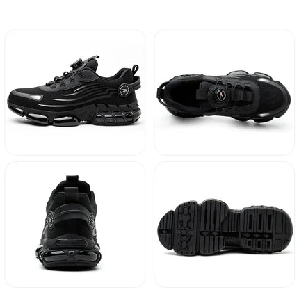 Rotating Button New Safety Shoes Men Anti-smash Anti-puncture Work Shoes Fashion Men Sport Shoes Security Protective Boots Men