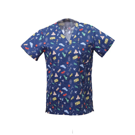 Pet Clinic Vet Work Uniforms Women Nurse Accessories Animal Printed Hospital Doctor Nursing T-Shirt Medical Scrubs Clothes Tops-KarWorkwear